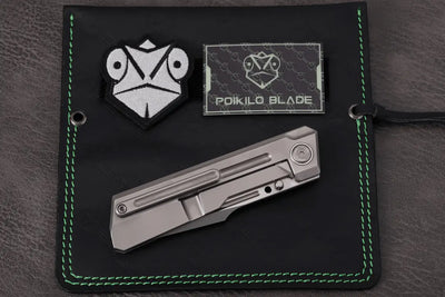 Poikilo Blade Marlin Frame Lock Knife Pearlescent SW Ti (3.7" Pearlescent SW)