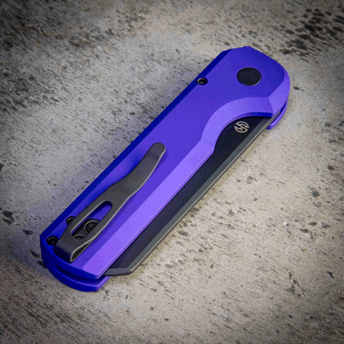 Arcform Slimfoot Auto Purple Anodize Black Coated 3.1" 154CM Bade (USA) from NORTH RIVER OUTDOORS