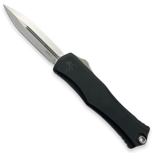 Microtech 1702-10 Hera II OTF Auto Knife 4" M390MK Double Edge Blade Black Aluminum Handles from NORTH RIVER OUTDOORS