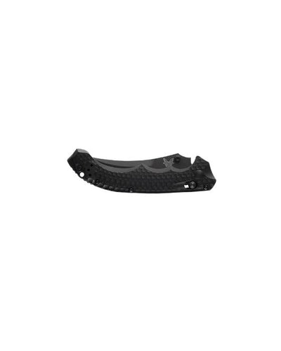 Benchmade 865SBK Mini Bedlam Axis Serrated Folding Knife 3.45" S90V Black Scimitar Blade Black G10 Handles - NORTH RIVER OUTDOORS