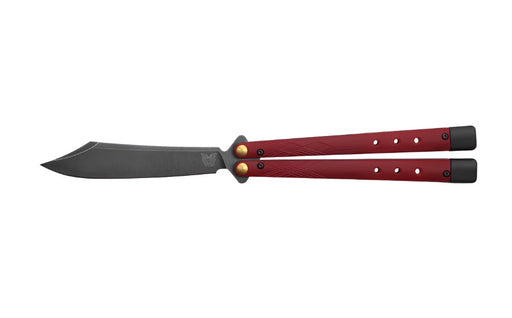 Benchmade 99BK-1 Necron Balisong Butterfly Knife 4.59" CPM-S30V Black Scimitar Blade Ruby Red G10 Handles from NORTH RIVER OUTDOORS