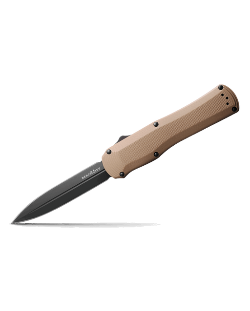 Benchmade Autocrat Auto OTF Knife 3.71" Black DLC S30V Double Edge Coyote Brown G10 3400BK-2 from NORTH RIVER OUTDOORS