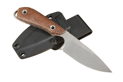 White River M1 Caper Fixed Blade 3" CPM-MagnaCut Stonewashed Drop Point Blade Natural Burlap Micarta Handles - NORTH RIVER OUTDOORS