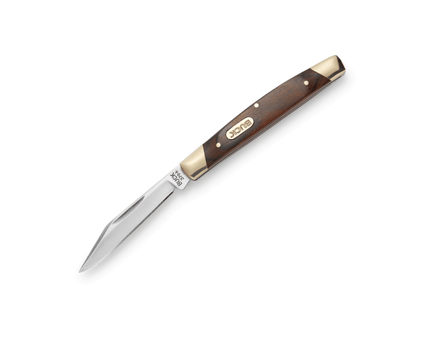 Buck 379 Solo Single Blade Pocket Knife 3" Closed Woodgrain Handles from NORTH RIVER OUTDOORS