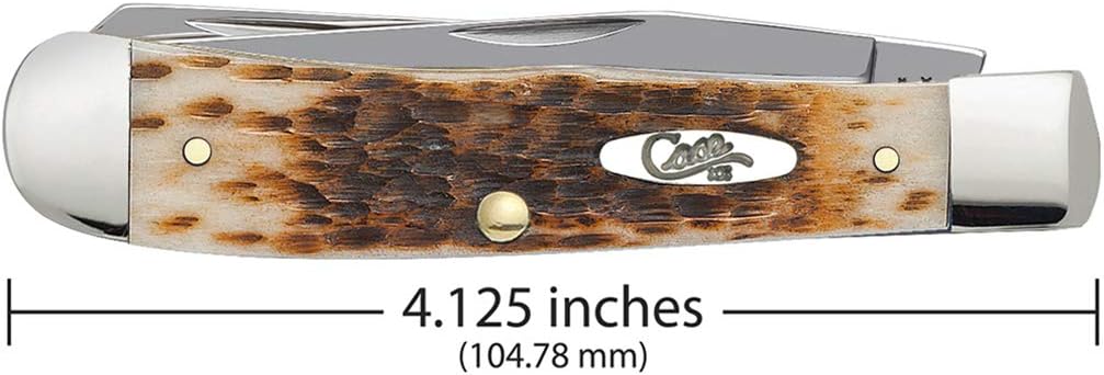 Case XX Trapper Pocket Knife - Amber Bone, Carbon Steel, 4 1/8"