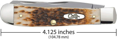 Case XX Trapper Pocket Knife - Amber Bone, Carbon Steel, 4 1/8"