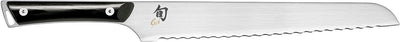 Shun GPT0705 Kazahana Bread Knife 9" AUS10A Satin Blade Ebony Pakkawood Handle - NORTH RIVER OUTDOORS