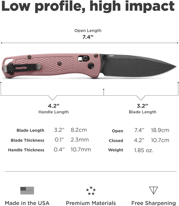 Benchmade 535BK-06 Limited Bugout AXIS Folding Knife 3.24" S30V Cobalt Black Cerakote Plain Blade Alpine Glow Grivory Handles from NORTH RIVER OUTDOORS