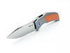 Reate Tashi Bharucha T2500 Flipper Knife 2.375" M390 Satin Blade Titanium Handles with Orange G10 Inlay from NORTH RIVER OUTDOORS