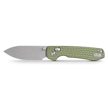 Vosteed Raccoon Crossbar Lock Knife 3.25" Nitro-V Blade & Green Aluminum Handle A0514 - NORTH RIVER OUTDOORS