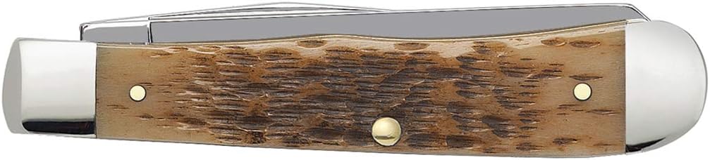 Case XX Trapper Pocket Knife - Amber Bone, Carbon Steel, 4 1/8"