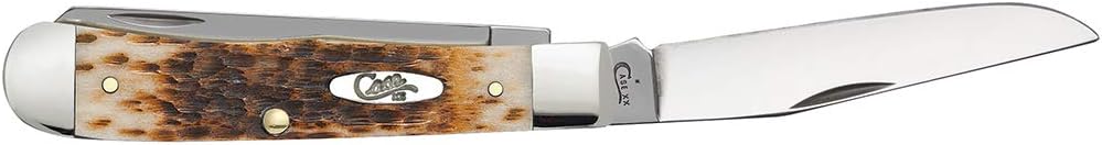 Case XX Trapper Pocket Knife - Amber Bone, Carbon Steel, 4 1/8"