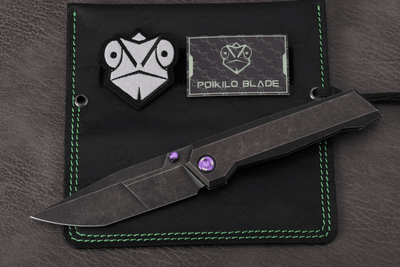 Poikilo Blade Salvator Frame Lock Knife Dark SW Titanium (3.9" Dark SW) - NORTH RIVER OUTDOORS