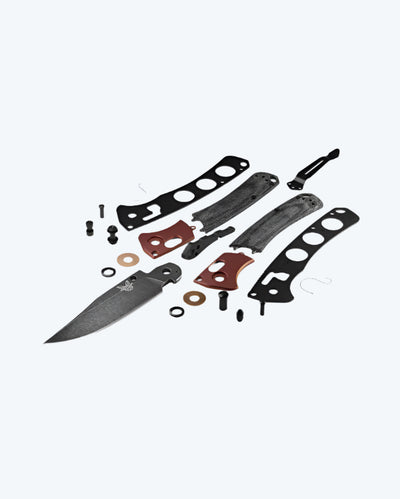 Benchmade Hunt Mini Crooked River Axis Lock Folding Knife 3.4" CPM-MagnaCut Black Stonewashed Black Canvas Micarta Burnt Copper Aluminum Bolsters - NORTH RIVER OUTDOORS