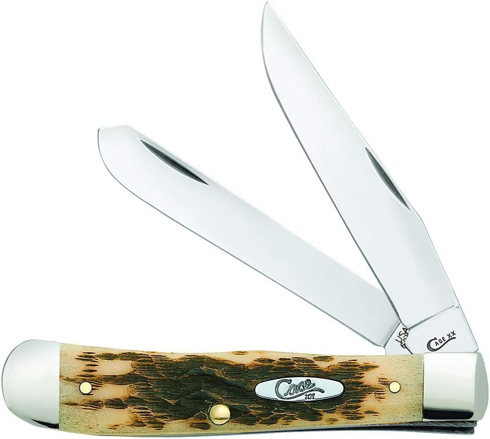 Case XX Trapper Pocket Knife - Amber Bone, Carbon Steel, 4 1/8"