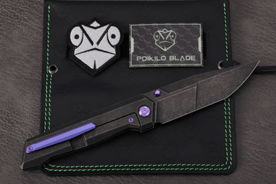 Poikilo Blade Salvator Frame Lock Knife Dark SW Titanium (3.9" Dark SW) - NORTH RIVER OUTDOORS