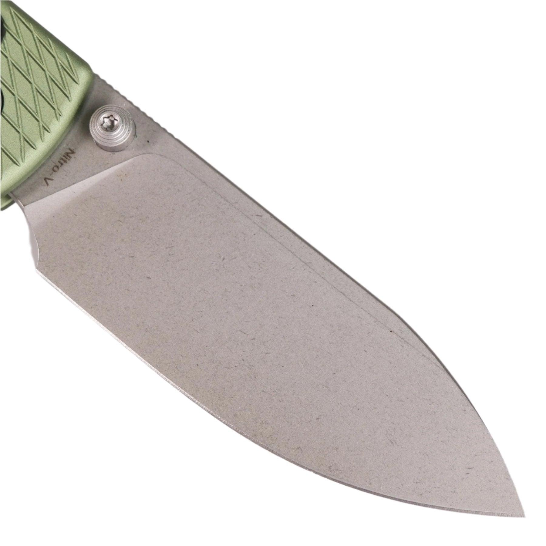 Vosteed Raccoon Crossbar Lock Knife 3.25" Nitro-V Blade & Green Aluminum Handle A0514 - NORTH RIVER OUTDOORS
