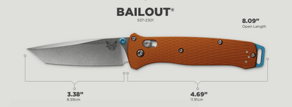 Benchmade Bailout Limited Edition 537-2301 Folding Knife 3V Tanto Satin - NORTH RIVER OUTDOORS