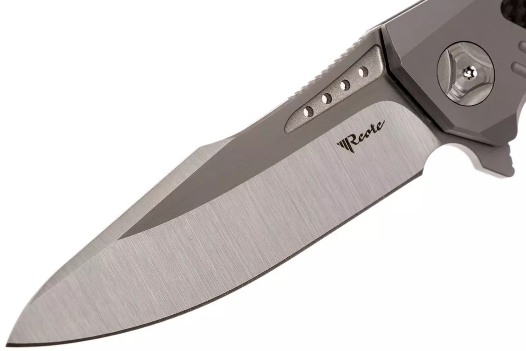 Reate Knives K-3 Flipper 3.875" CTS-204P Drop Point Blade Titanium Carbon Fiber Inlays from NORTH RIVER OUTDOORS