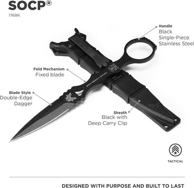 Benchmade SOCP 176BK-Combo Dagger Knife w/ Trainer (USA) - NORTH RIVER OUTDOORS