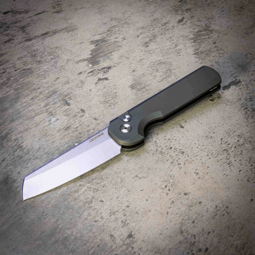Arcform Slimfoot Auto OD Green Anodize Stonewash 3.1" 154CM Bade (USA) from NORTH RIVER OUTDOORS