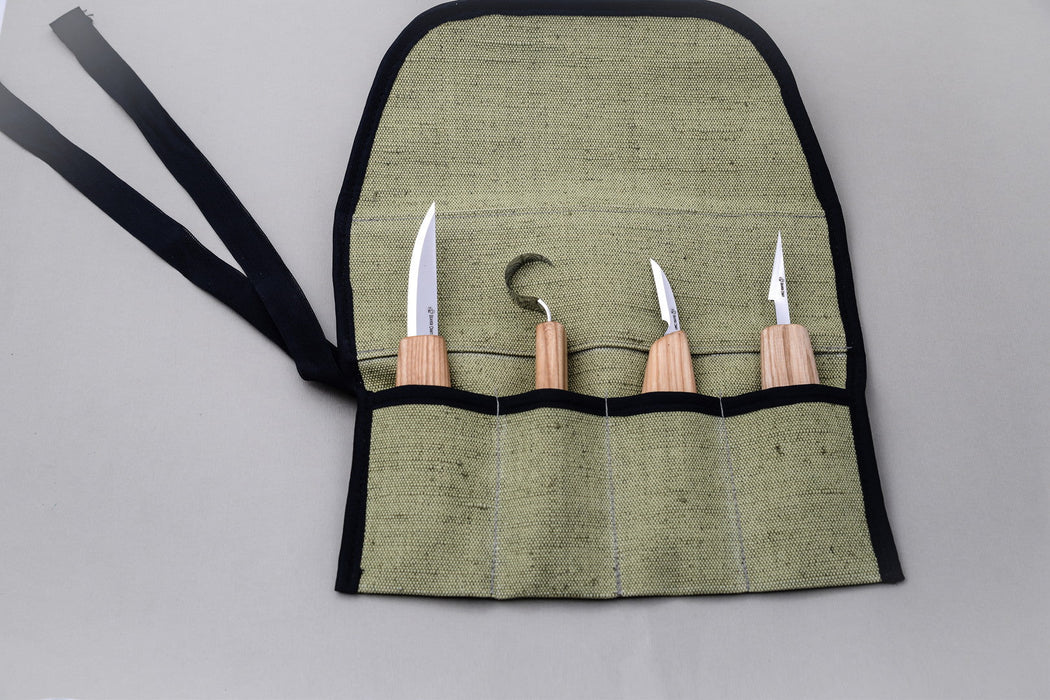 BeaverCraft S09 Set of 4 Knives in Tool Roll from NORTH RIVER OUTDOORS