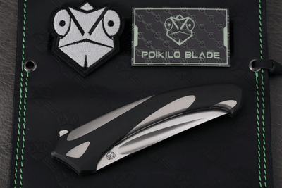 Poikilo Blade Orca Frame Lock Knife Black/Gray Titanium (3.6" Pearlescent SW) - NORTH RIVER OUTDOORS