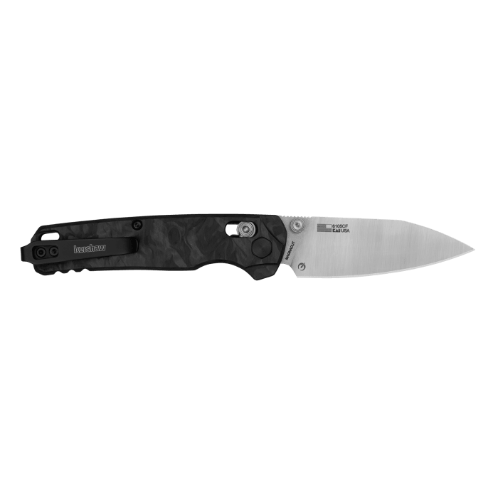 Kershaw 6105CF Bel Air DuraLock KVT Folding Knife 3.1" MagnaCut Two-Tone Drop Point Blade Marbled Carbon Fiber Handles - NORTH RIVER OUTDOORS
