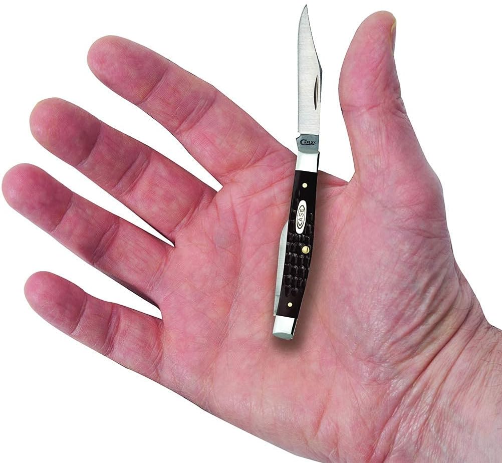 Case Small Pen knife Brown Delrin Handle 6233SS Work Knife 2 5/8' Slipjoint (Non-Locking)
