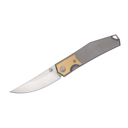GiantMouse GMX Limited #22 Folding Knife S90V Titantium Brass Bolster (Rare) - NORTH RIVER OUTDOORS