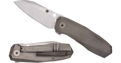 Spyderco Marcin Slysz Techno 3 Flipper Knife 2.64" CTS-XHP Satin Plain Blade Chamfered Titanium Handles Frame Lock C158TIP3 - NORTH RIVER OUTDOORS
