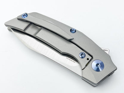 Reate Tashi Bharucha T2500 Flipper Knife 2.375" M390 Satin Blade Titanium Handles with Orange G10 Inlay - NORTH RIVER OUTDOORS