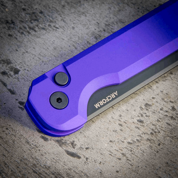 Arcform Slimfoot Auto Purple Anodize Black Coated 3.1" 154CM Bade (USA) from NORTH RIVER OUTDOORS