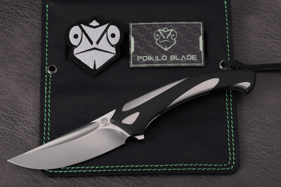 Poikilo Blade Orca Frame Lock Knife Black/Gray Titanium (3.6" Pearlescent SW) - NORTH RIVER OUTDOORS
