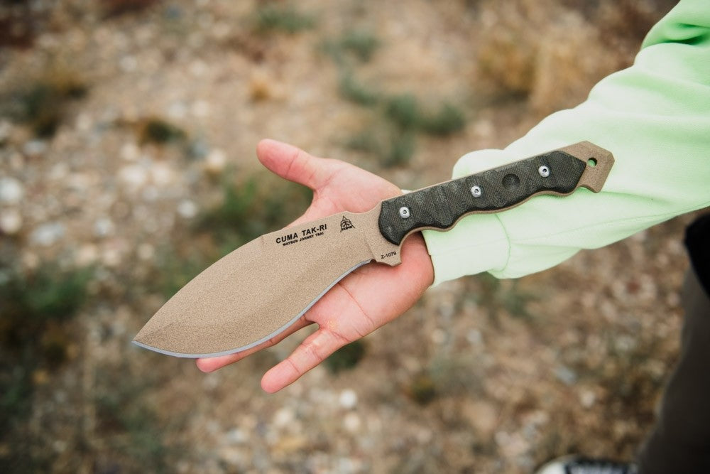 TOPS Knives CUMA TAK-RI 3.5 Fixed 7" Tan Kukri Blade Micarta Onlays Nylon Sheath from NORTH RIVER OUTDOORS