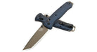 Benchmade 537FE-02 Bailout Axis Folding Knife 3.38" CPM-M4 Flat Dark Earth Tanto Crater Blue Handles from NORTH RIVER OUTDOORS