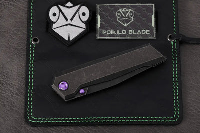 Poikilo Blade Salvator Frame Lock Knife Dark SW Titanium (3.9" Dark SW)