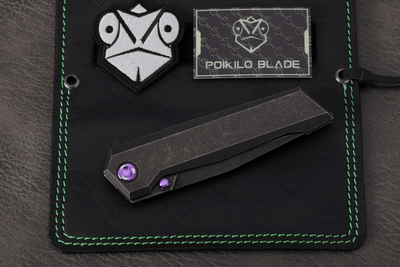 Poikilo Blade Salvator Frame Lock Knife Dark SW Titanium (3.9" Dark SW) - NORTH RIVER OUTDOORS