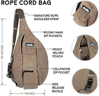 KAVU Rope Cord Bag Sling Crossbody Corduroy Backpack - NORTH RIVER OUTDOORS