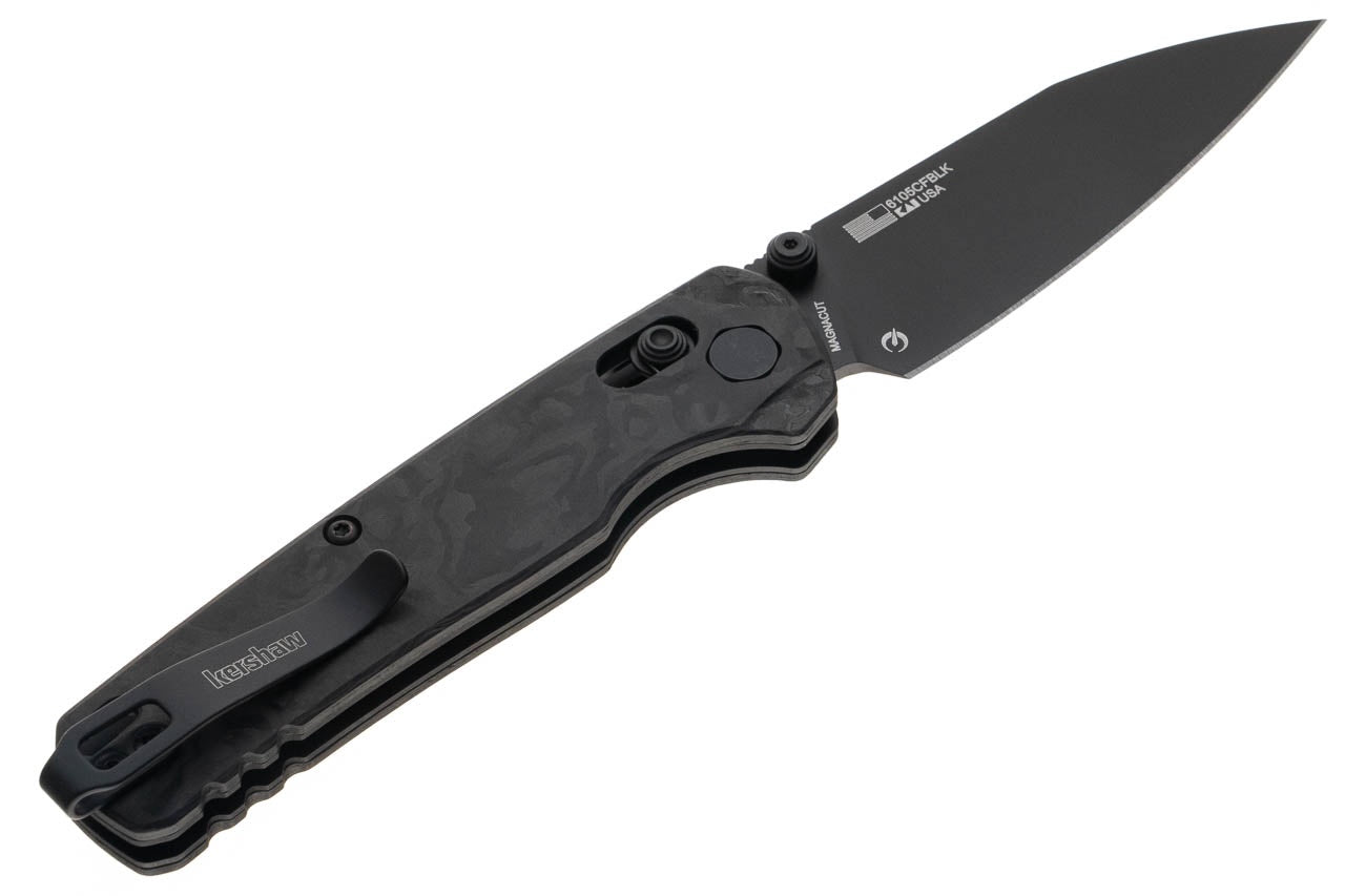 Kershaw 6105CFBLK Bel Air DuraLock KVT Folding Knife 3.1" Black MagnaCut Carbon Fiber