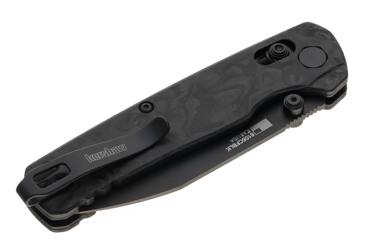 Kershaw 6105CFBLK Bel Air DuraLock KVT Folding Knife 3.1" Black MagnaCut Carbon Fiber