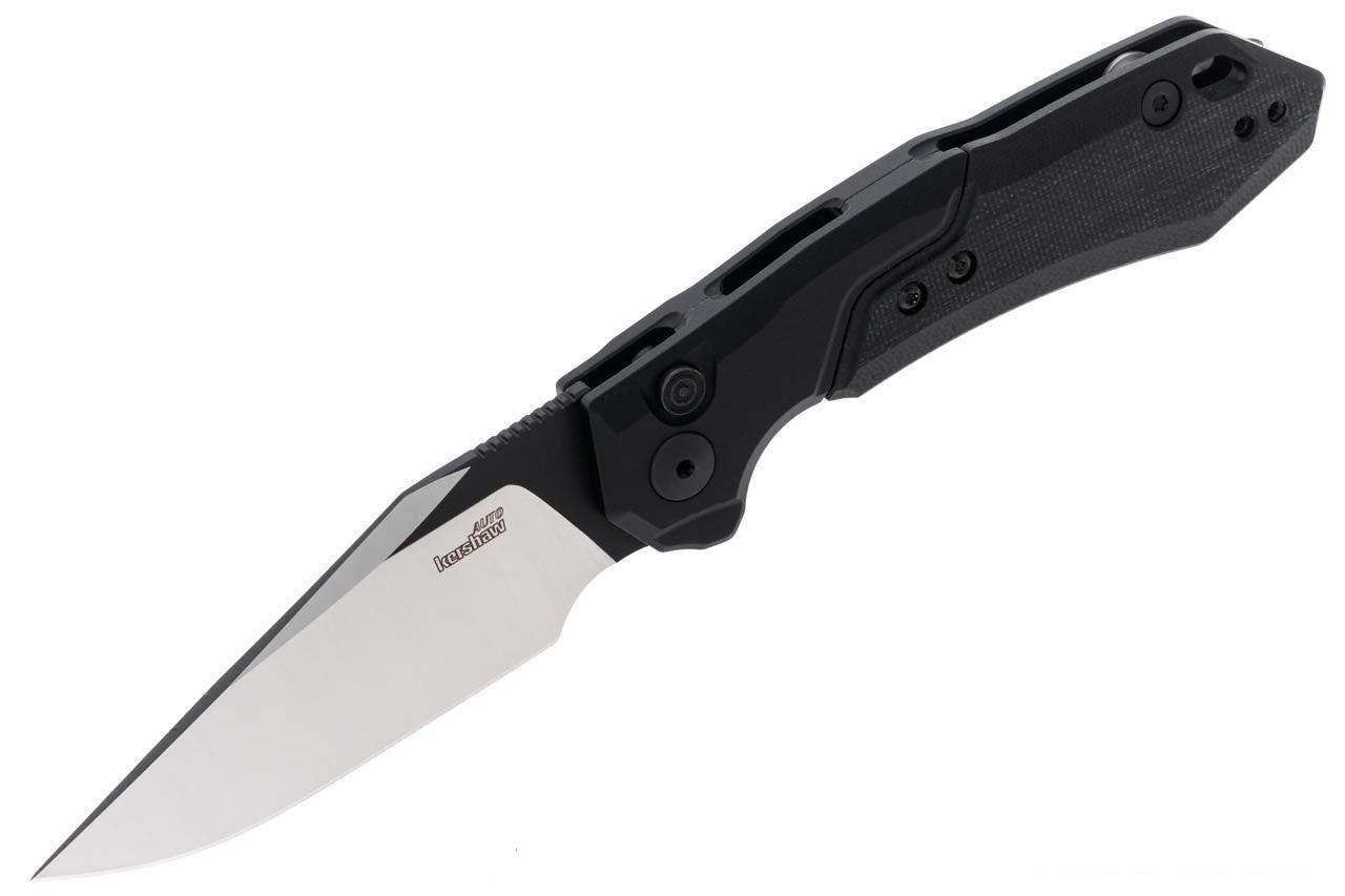 Kershaw 7851BLK Launch 19 Auto Folding Knife 3.3" CPM-154 Two-Tone Clip Point Blade Black Anodized Aluminum Handles with Black G10 - NORTH RIVER OUTDOORS