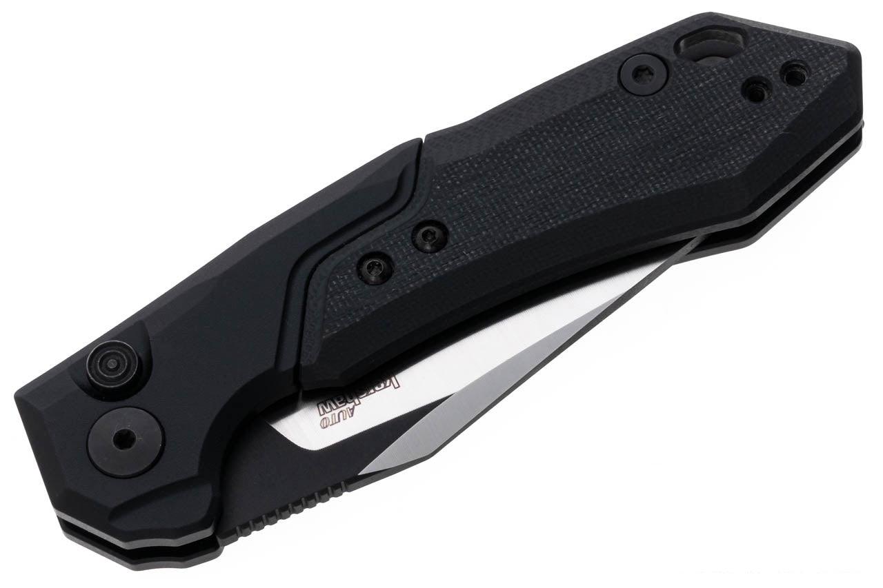 Kershaw 7851BLK Launch 19 Auto Folding Knife 3.3" CPM-154 Two-Tone Clip Point Blade Black Anodized Aluminum Handles with Black G10 - NORTH RIVER OUTDOORS