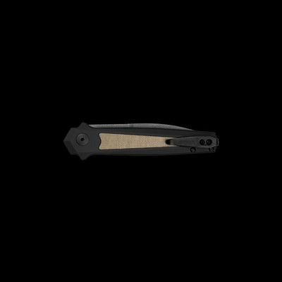 Kershaw 7950 Launch 15 Auto Folding Knife 3.5" MagnaCut BlackWashed Spear Point Blade Black Handles Canvas Micarta Inlays - NORTH RIVER OUTDOORS