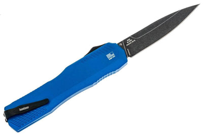 Kershaw 9000BLUBW Livewire OTF AUTO Knife 3.3" BlackWash MagnaCut Blue Aluminum Handles - NORTH RIVER OUTDOORS