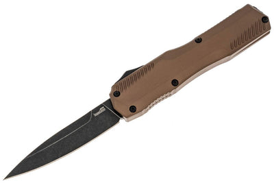 Kershaw 9000FDEBW Livewire OTF AUTO Knife 3.3" BlackWash MagnaCut FDE Aluminum Handles - NORTH RIVER OUTDOORS