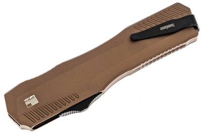 Kershaw 9000FDEBW Livewire OTF AUTO Knife 3.3" BlackWash MagnaCut FDE Aluminum Handles - NORTH RIVER OUTDOORS