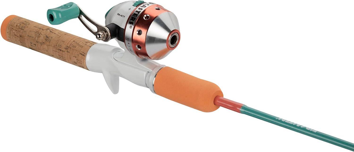 Kid Casters Dock Fishing Rod and Reel Combo - Spincast Reel Pre-Spooled with Fishing Line - Includes Bobbers, Mini Jigs, and Casting Plug - NORTH RIVER OUTDOORS