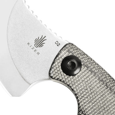 Kizer 1051A1 Dirk Pinkerton Rocker Neck Knife 1.38" D2 Stonewashed Green Micarta - NORTH RIVER OUTDOORS