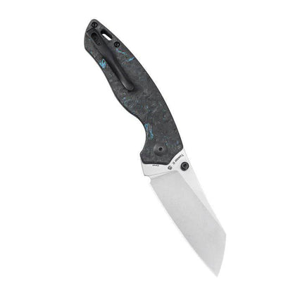 Kizer Azo Towser K Folding Knife 3.4" Elmax Satin Sheepsfoot Dark Matter Blue FatCarbon Handles - NORTH RIVER OUTDOORS